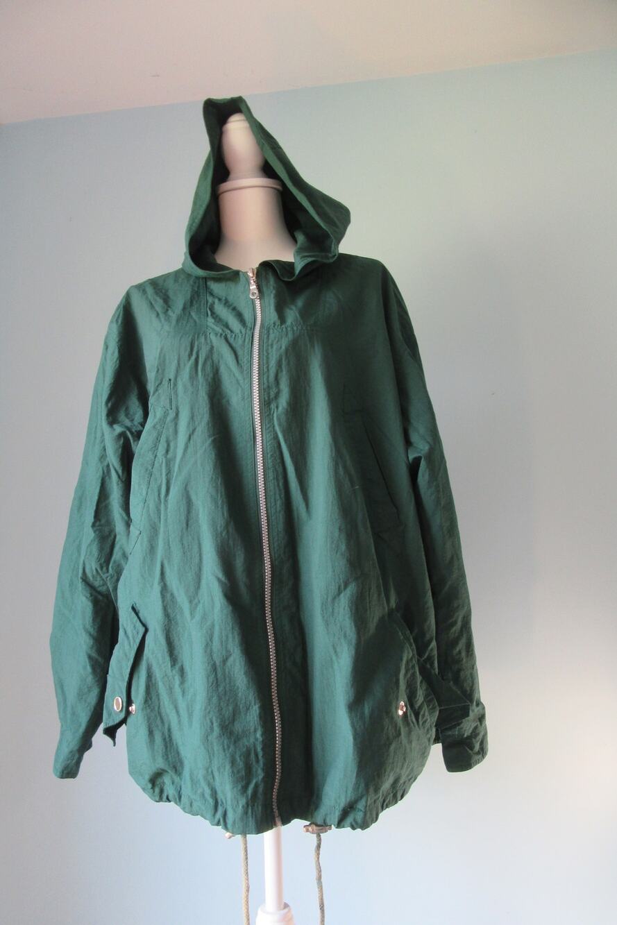 KAOS Sport Hooded Jacket Full Zip Drawstring Lightweight Coat Green Womens Large